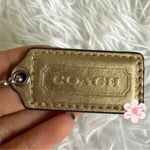 1.5" COACH Gold Fob Bag Charm Hang tag Hangtag